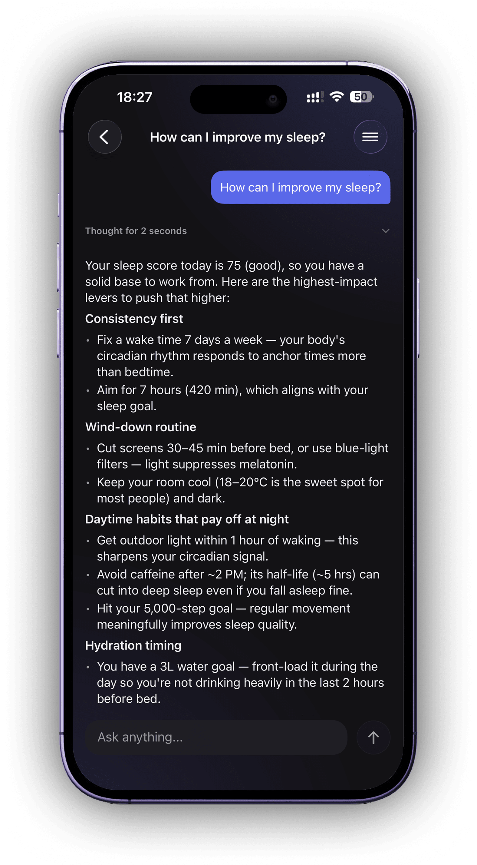 Vobbin AI chat mockup